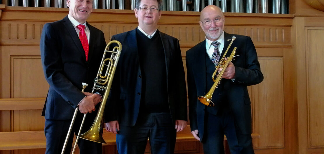 das renommierte schweizer Trio Prof. Claude Rippas (Zürich), Trompete/Flügelhorn, John Loretan (Winterthur), Posaune/Alphorn und Dieter Hubov (Arbon), Orgel