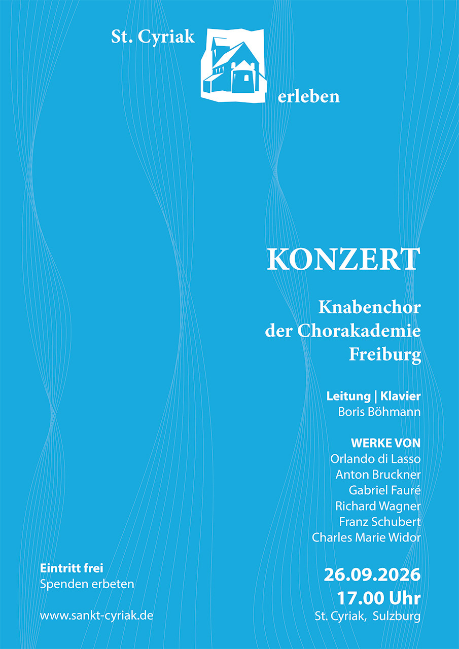 26. September 2026: Konzert mit dem Knabenchor der Chorakademie Freiburg